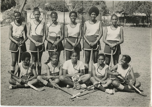 Wolmer’s Girls hockey side. Undated print in the Trust library.