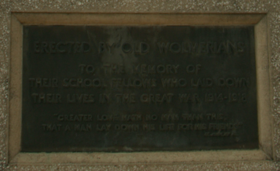 Cenotaph dedication inscription.