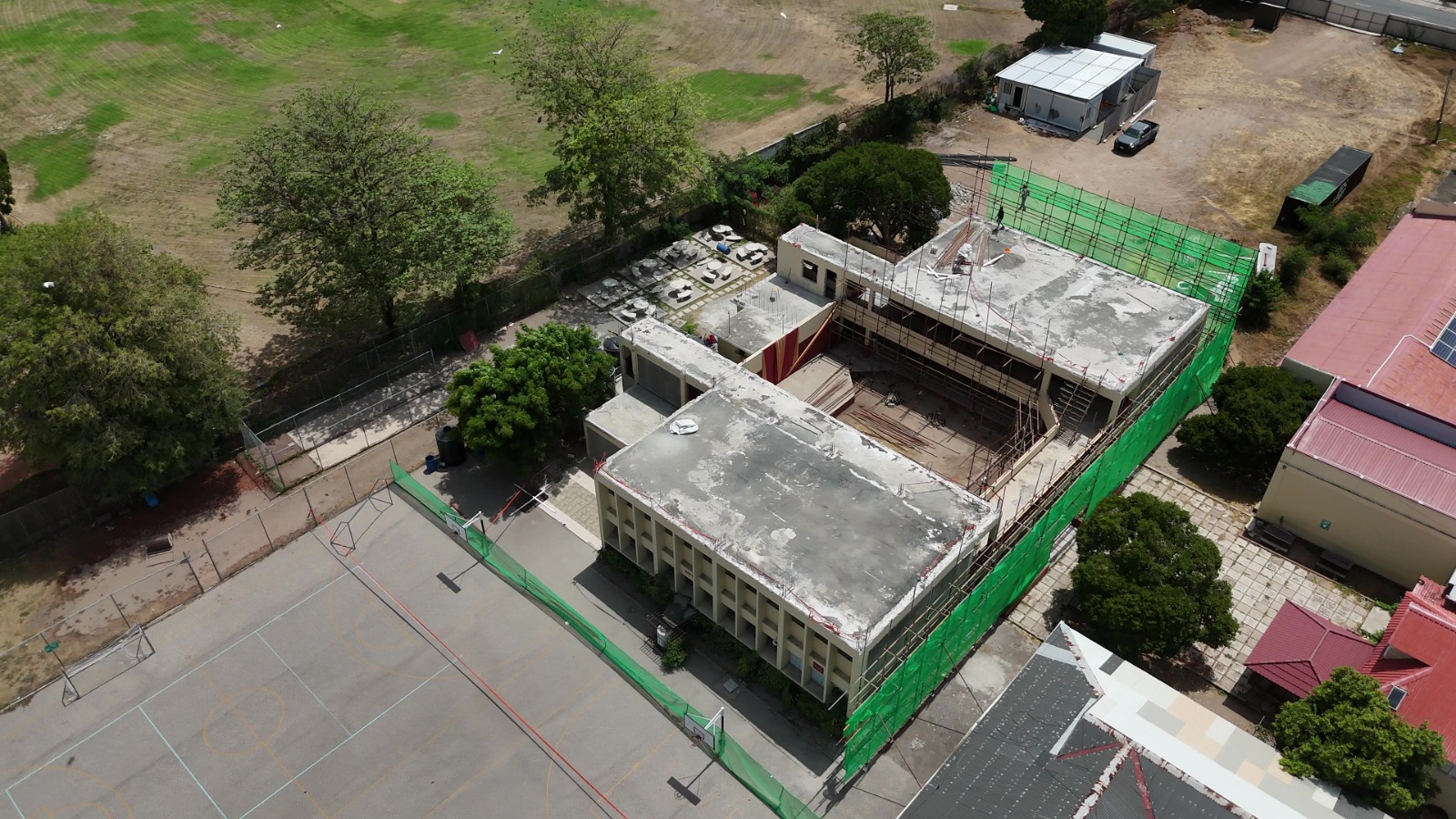Aerial view of the Sixth Form Block site, August 2026.