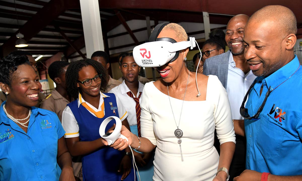 Education Minister Fayval Williams at TeenTech Ja 2023 in the Douglas Orane Auditorium. Photo: Rudolph Brown / Jamaica Gleaner