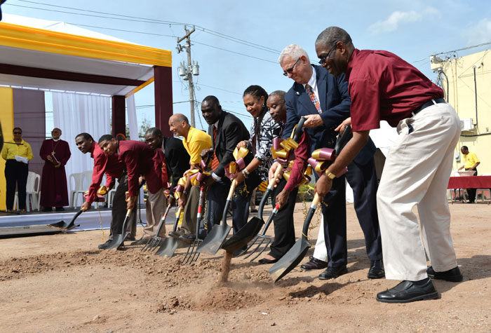 Groundbreaking for the Douglas Orane Auditorium, 5 September 2014.