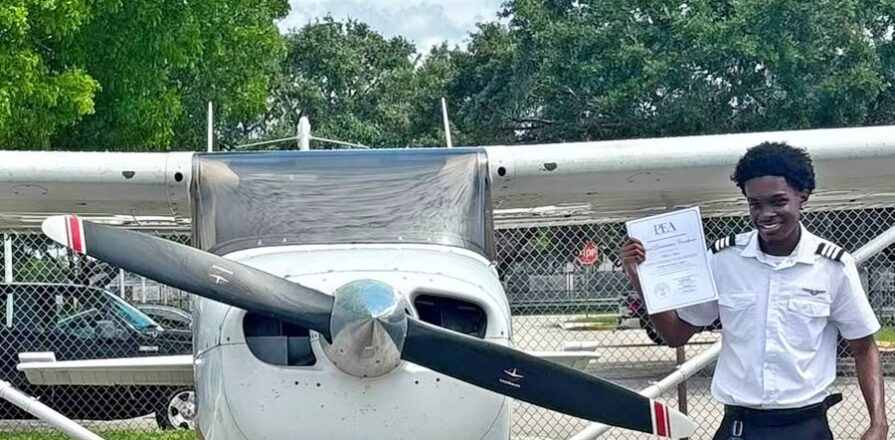 Mikhail Grey with a course completion certificate for his instrument rating. Jamaica Gleaner, 26 August 2026.