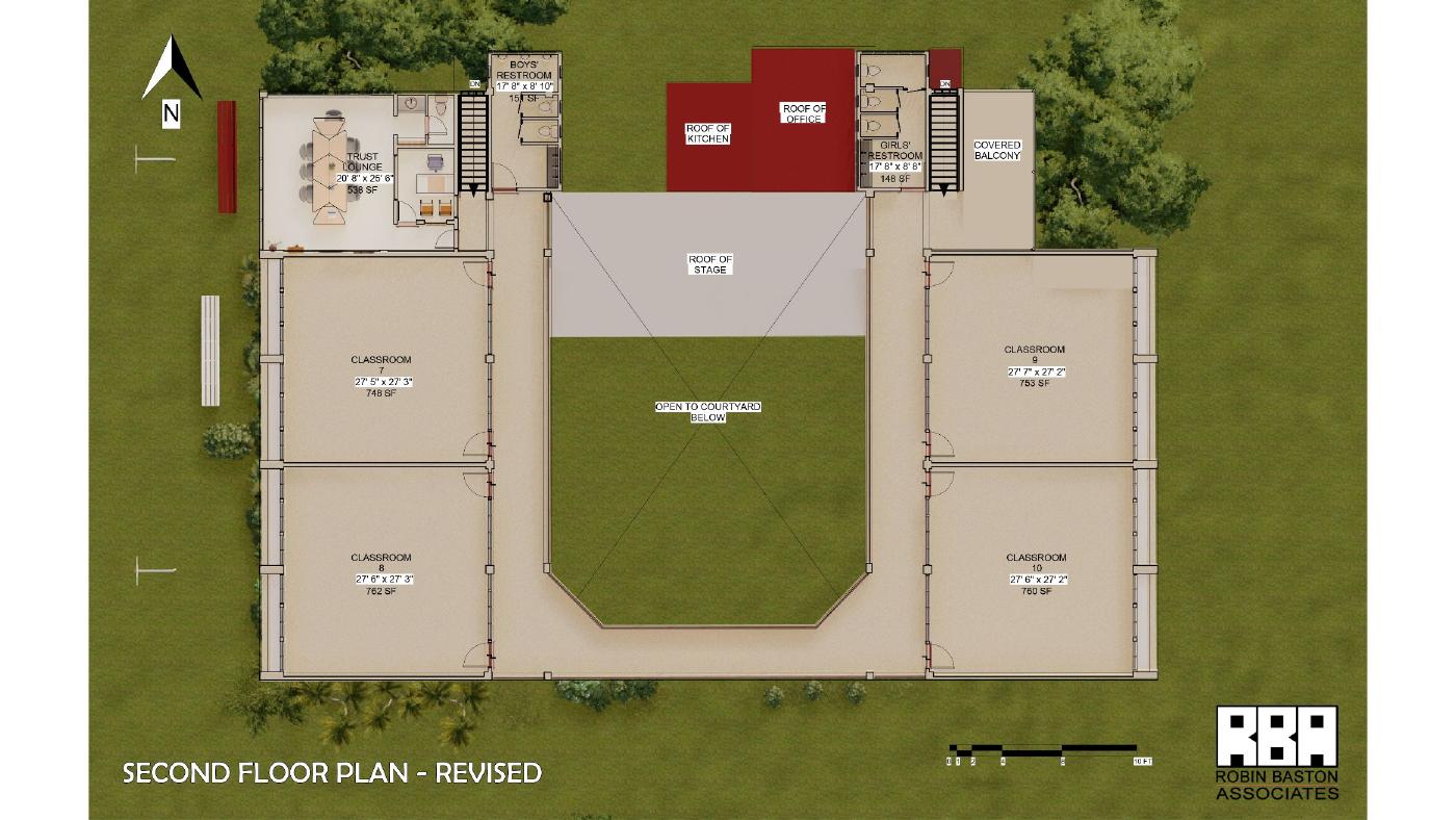 Second floor plan, revised.