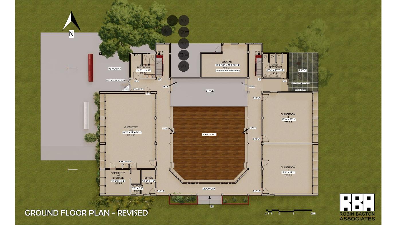 Ground floor plan, revised.