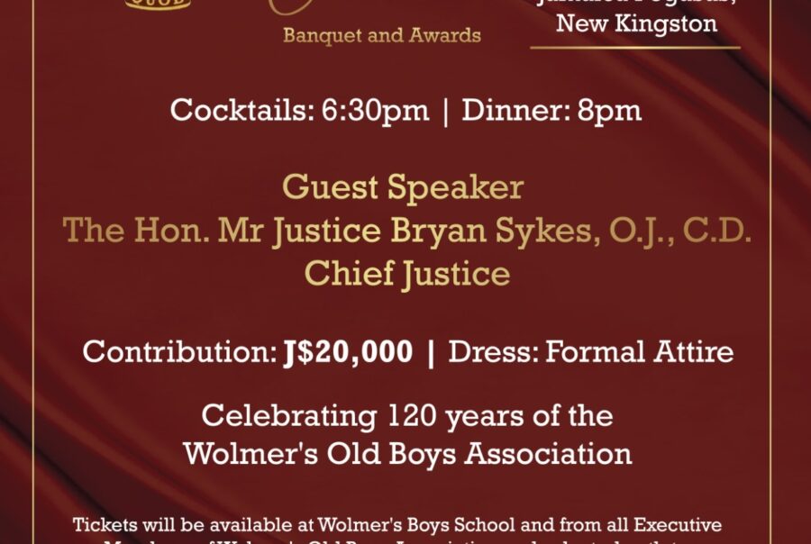 Flyer for the Wolmer’s Old Boys’ Association 120th Anniversary banquet. Jamaica Pegasus, 5 September 2026.